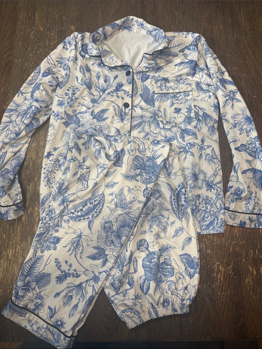 Blue Floral Women's Pajama Set - Brand: